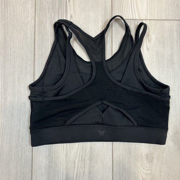 🛑 IVL Collection Layered Mesh Cutout Sports Bra Black Size 6 - Picture 6 of 9